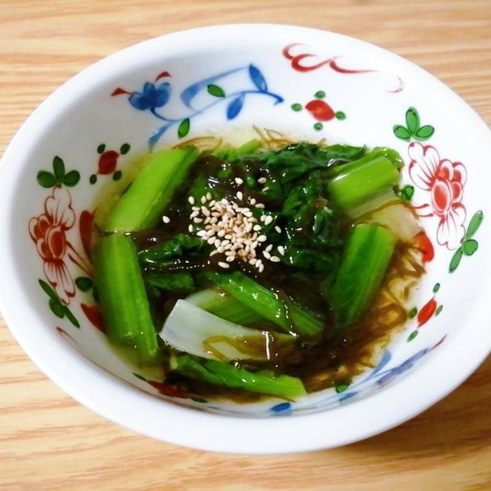 レンジで簡単☆小松菜ともずくの和え物